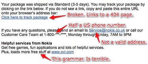 Nokia Online Store Confirmation (bottom)
