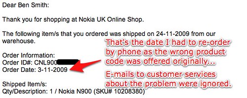 Nokia Online Store Confirmation (top)