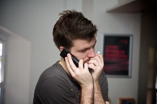 Whatleydude on da phone James hears the news earlier today. Picture credit: Benjamin Ellis. Used under Creative Commons license