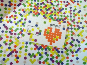 giffgaff SIM The giffgaff SIM comes in a complicated card origami wrapper.