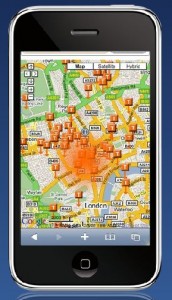 Trustive's WiFi finder in action on the iPhone